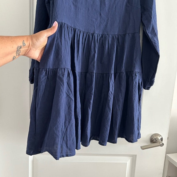 FANCYINN • Blue 2 Tier Ruffle Dress • Small • - Picture 6 of 6